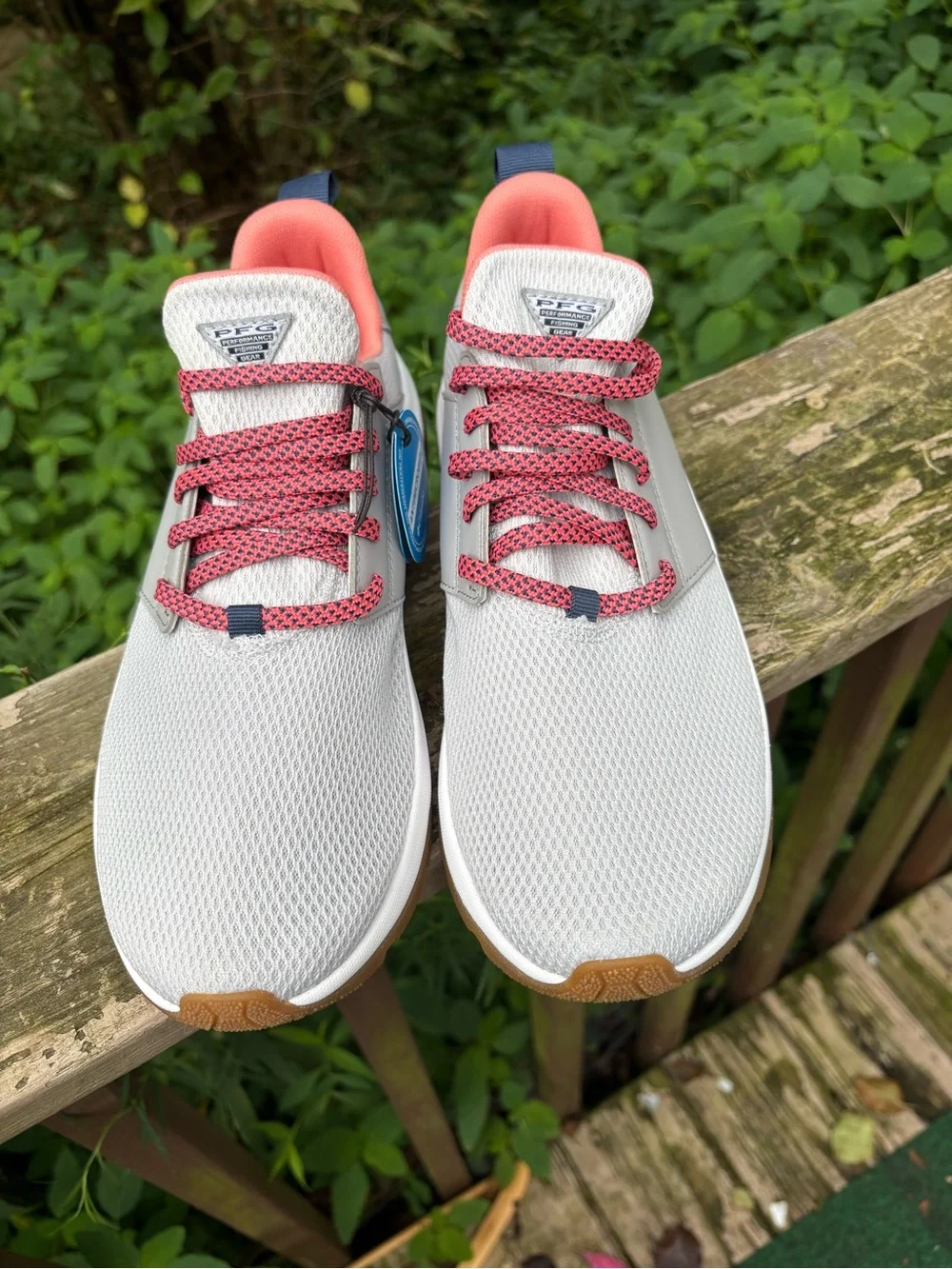 Columbia PFG Tamiami Shoes Womens Size 8 Sneakers Grey Orange Brand New